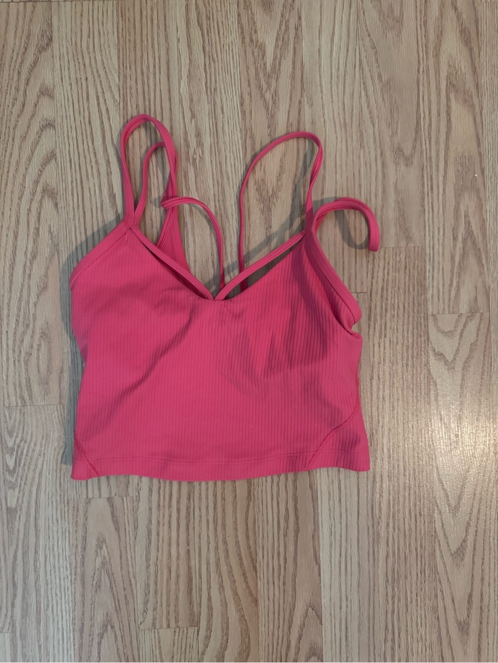 Women's Lululemon Pink Ribbed Strappy Crop Cami